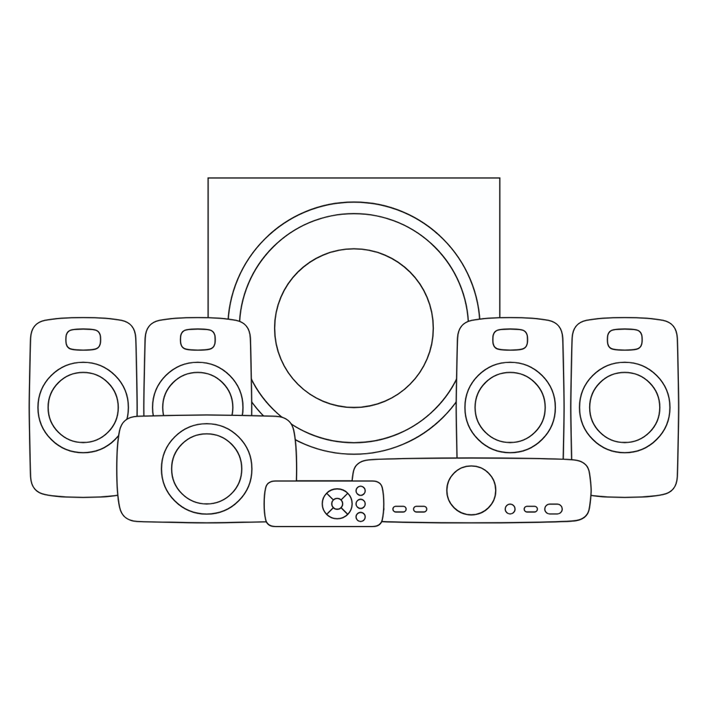 Enceintes surround 5.1 avec caisson de basses